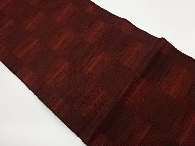 JAPANESE NAGOYA OBI / MAWATA TSUMUGI / WOVEN ABSTRACT CHECKERED